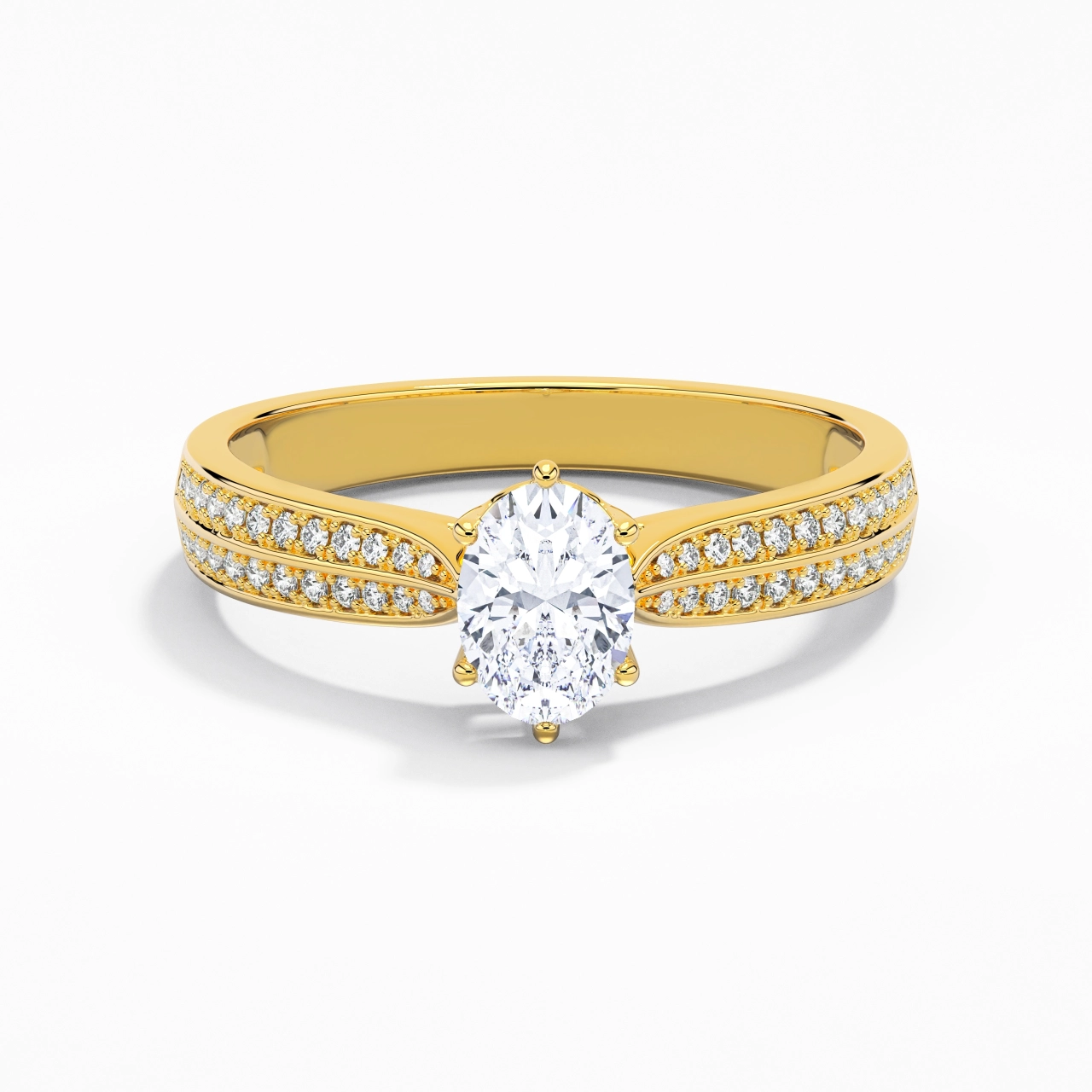 1.00ct Moissanite Engagement Ring 18K Gold