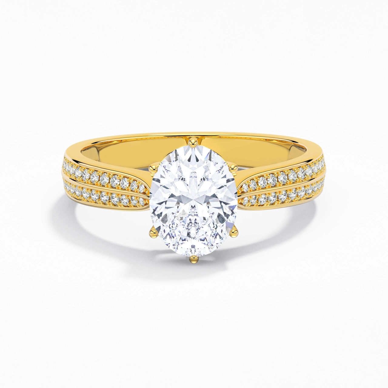 2.00ct Moissanite Engagement Ring 18K Gold