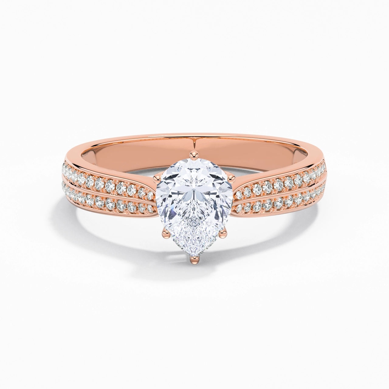 1.20ct Moissanite Engagement Ring 18K Rose Gold