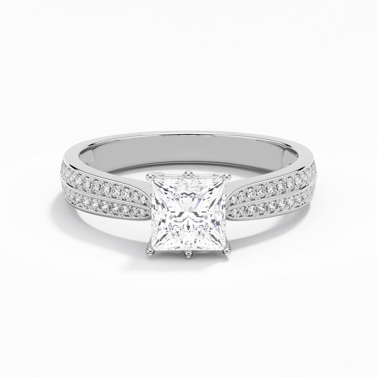 1.20ct Moissanite Engagement Ring 14K White Gold