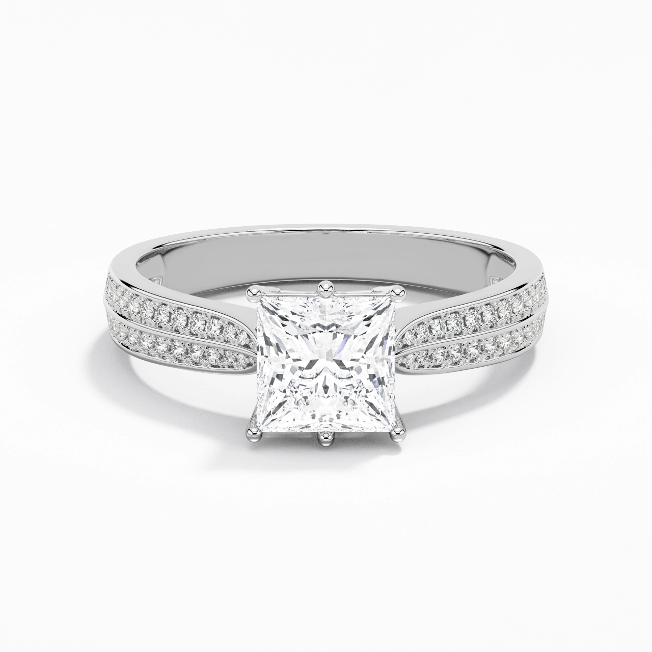 1.50ct Moissanite Engagement Ring 14K White Gold