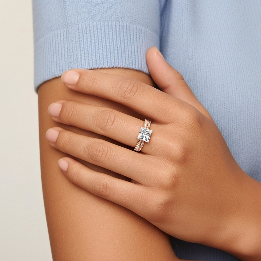 1.00ct Moissanita Anillo de Compromiso Oro rosa 14K