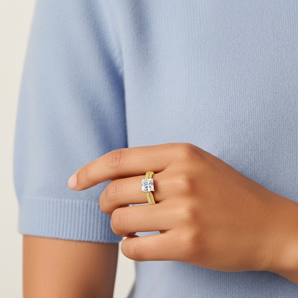 1.00ct Moissanite Bague de fiançailles Or 18 carats