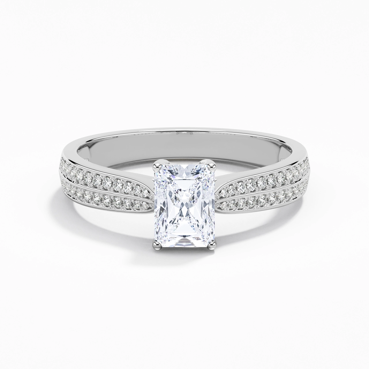 1.00ct Moissanite Bague de fiançailles Or blanc 14 carats