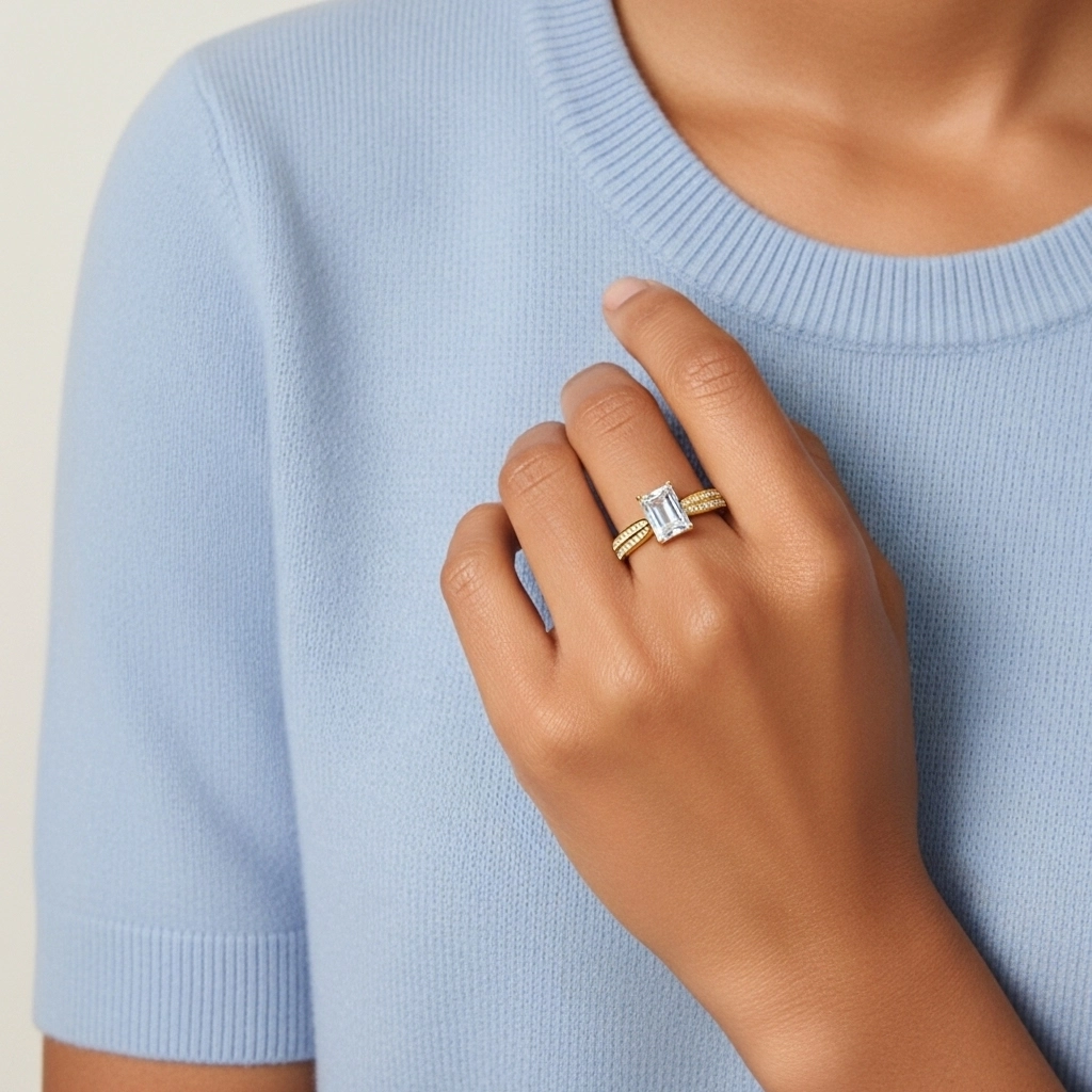 1.00ct Moissanite Bague de fiançailles Argent sterling 925