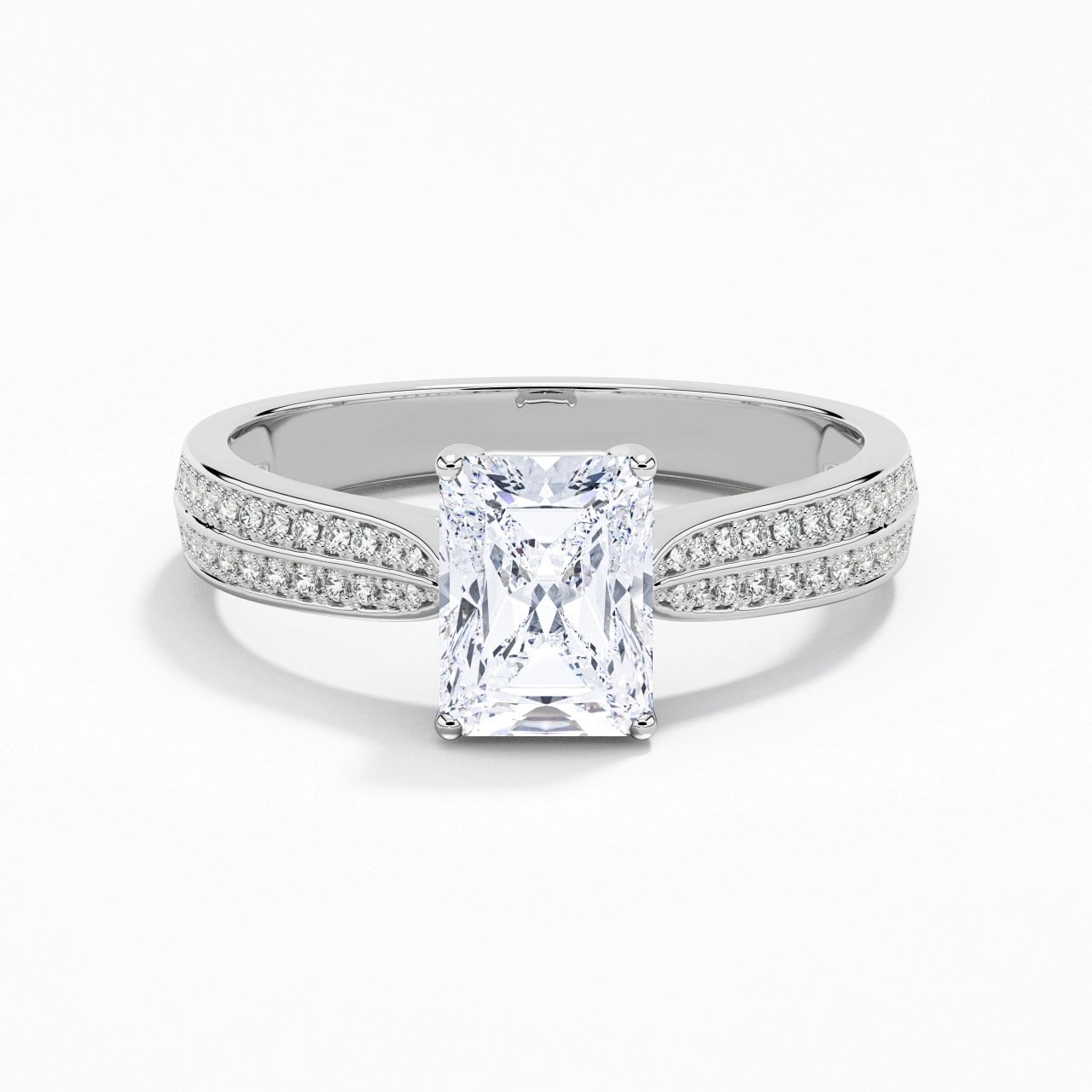 2.00ct Moissanite Engagement Ring 14K White Gold