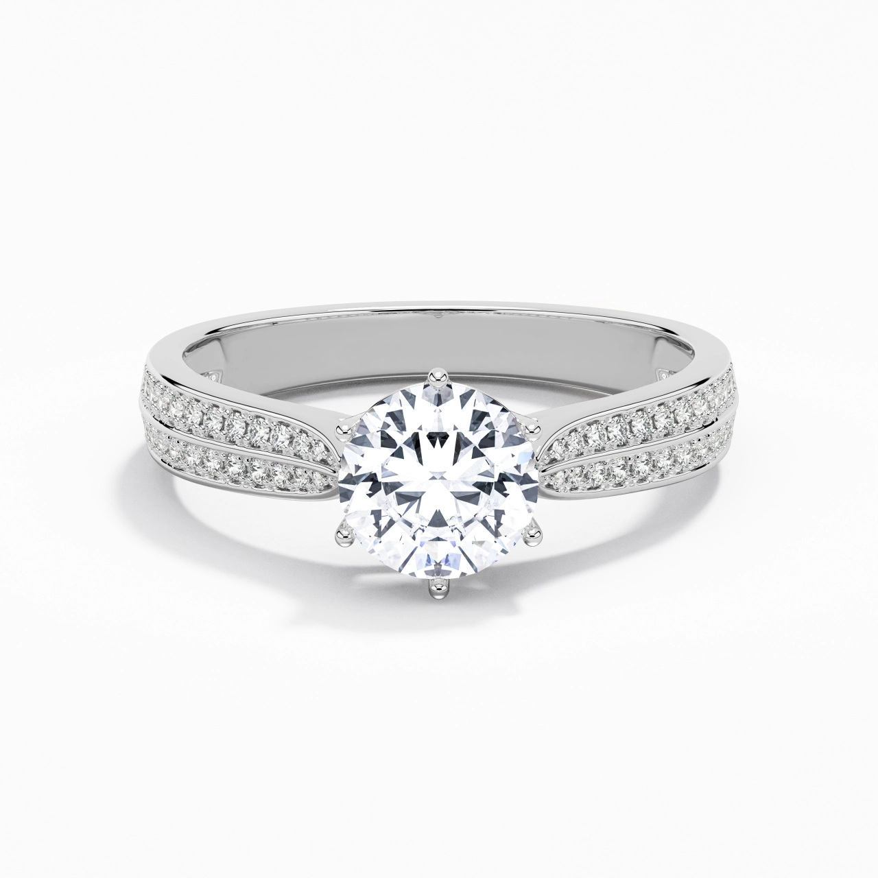 1.20ct Moissanite Engagement Ring 14K White Gold