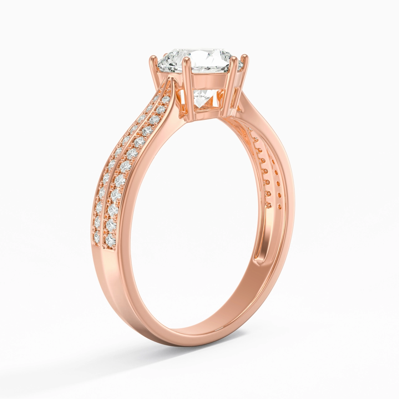 1.20ct Moissanite Engagement Ring 14K Rose Gold