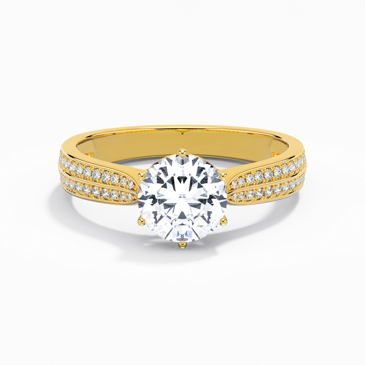 1.50ct Moissanite Engagement Ring 14K Gold