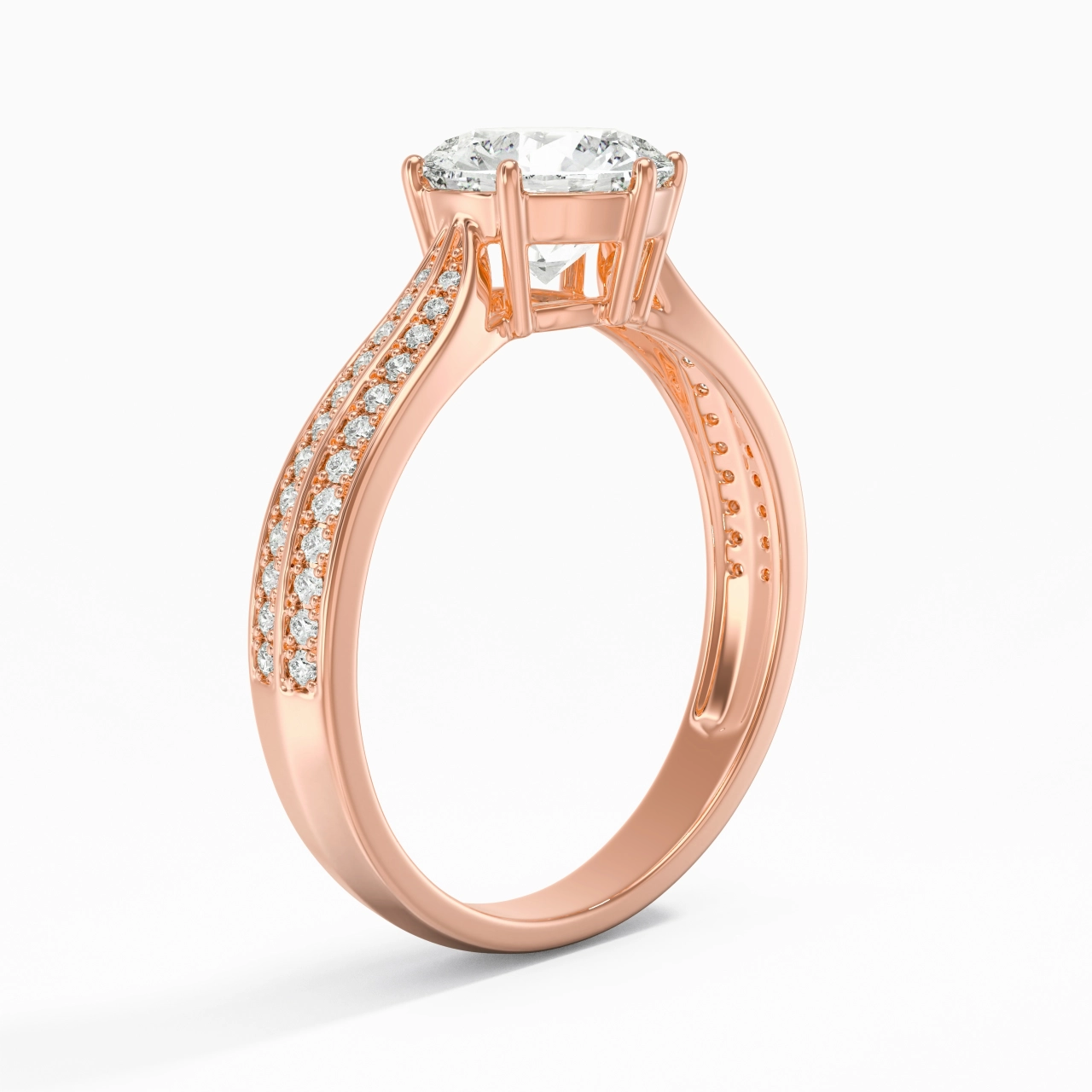 1.50ct Moissanite Engagement Ring 18K Rose Gold