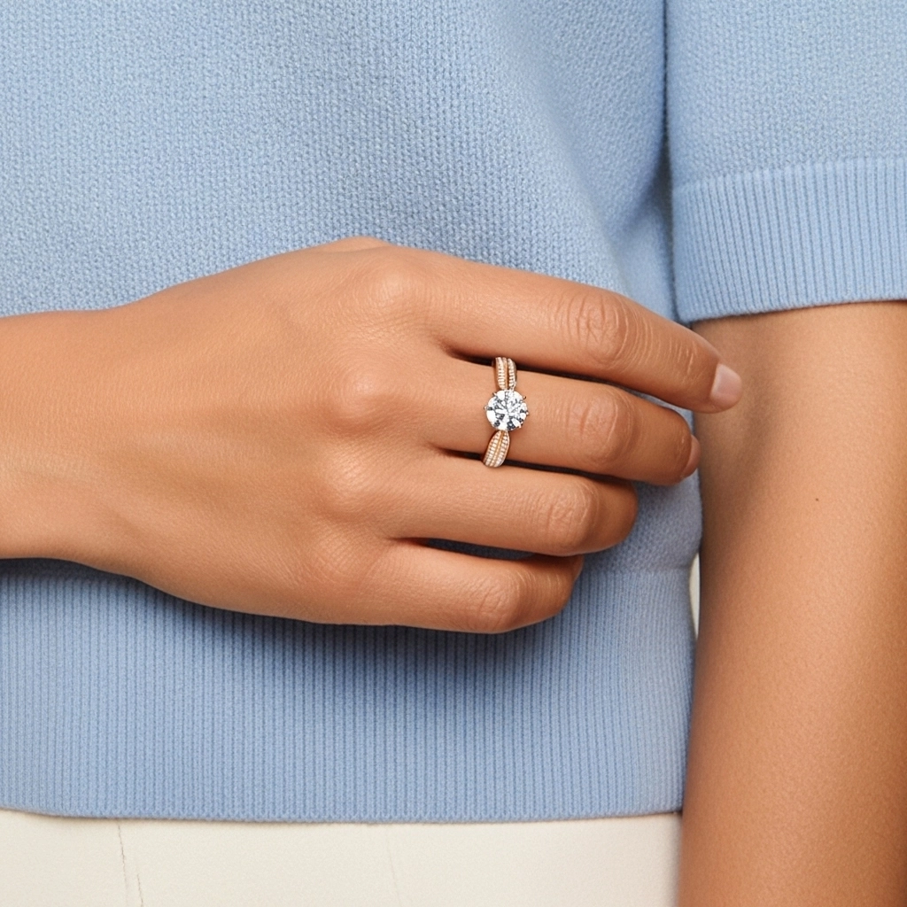 1.00ct Moissanite Bague de fiançailles Argent sterling 925