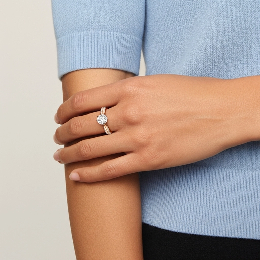 1.00ct Moissanite Bague de fiançailles Argent sterling 925