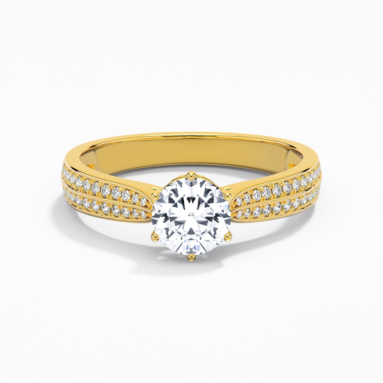 1.00ct Moissanite Engagement Ring 18K Gold