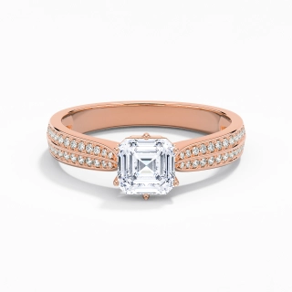 0.80ct Moissanite Engagement Ring 14K Rose Gold