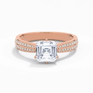 1.50ct Moissanite Engagement Ring 14K Rose Gold