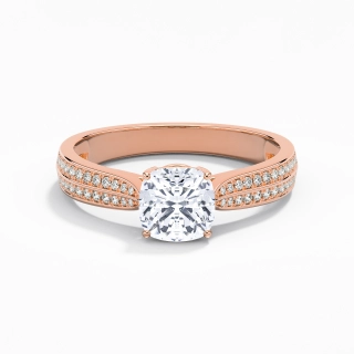 1.00ct Moissanite Engagement Ring 14K Rose Gold