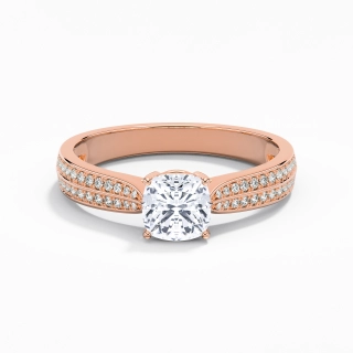 0.80ct Moissanite Engagement Ring 14K Rose Gold