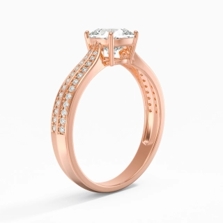 0.80ct Moissanite Engagement Ring 14K Rose Gold