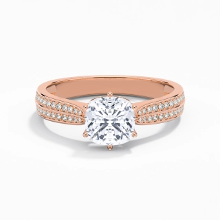 1.50ct Moissanite Engagement Ring 14K Rose Gold