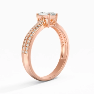 0.80ct Moissanite Engagement Ring 14K Rose Gold