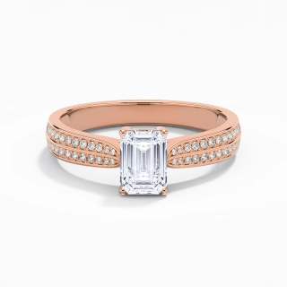 1.00ct Moissanite Engagement Ring 14K Rose Gold