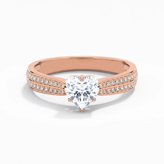 1.00ct Moissanite Engagement Ring 14K Rose Gold