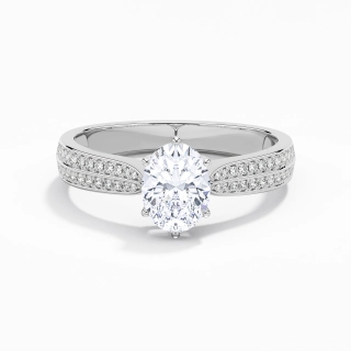 1.50ct Moissanite Engagement Ring 18K White Gold