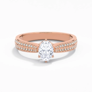 1.00ct Moissanite Engagement Ring 18K Rose Gold