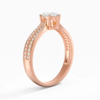 1.00ct Moissanite Engagement Ring 18K Rose Gold