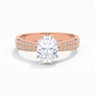 2.00ct Moissanite Engagement Ring 14K Rose Gold