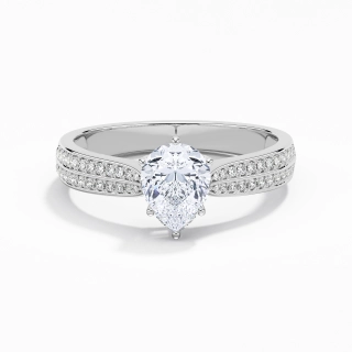 1.20ct Moissanite Engagement Ring 14K White Gold