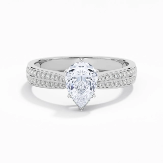 1.50ct Moissanite Engagement Ring 18K White Gold