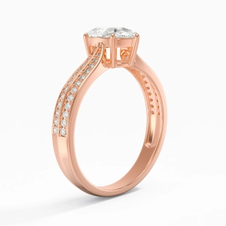 1.50ct Moissanite Engagement Ring 14K Rose Gold