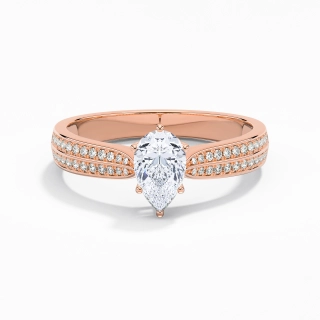 1.00ct Moissanite Engagement Ring 14K Rose Gold