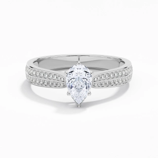 1.00ct Moissanite Engagement Ring 14K White Gold