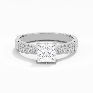 1.20ct Moissanite Bague de fiançailles Or blanc 14 carats