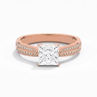 1.00ct Moissanite Engagement Ring 14K Rose Gold