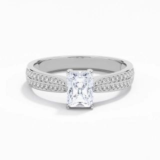 1.00ct Moissanite Bague de fiançailles Or blanc 14 carats