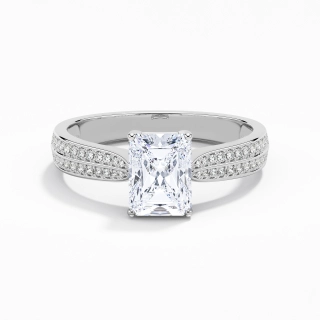 2.00ct Moissanite Engagement Ring 14K White Gold