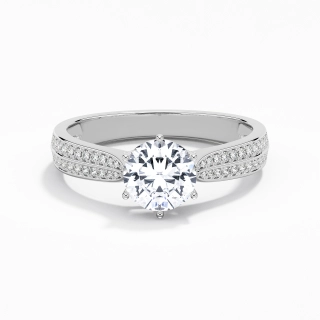 1.20ct Moissanite Bague de fiançailles Or blanc 14 carats