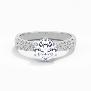 1.50ct Moissanite Engagement Ring 18K White Gold