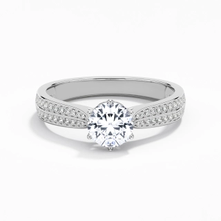 1.00ct Moissanite Bague de fiançailles Platine