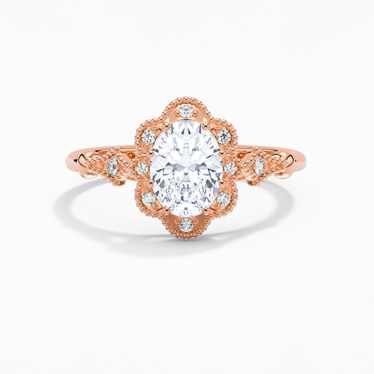 18K Rose Gold Moissanite Engagement Ring