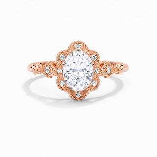 18K Rose Gold Moissanite Engagement Ring