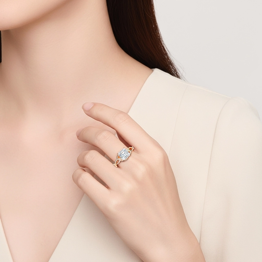 925 Sterling Silver Moissanite Engagement Ring