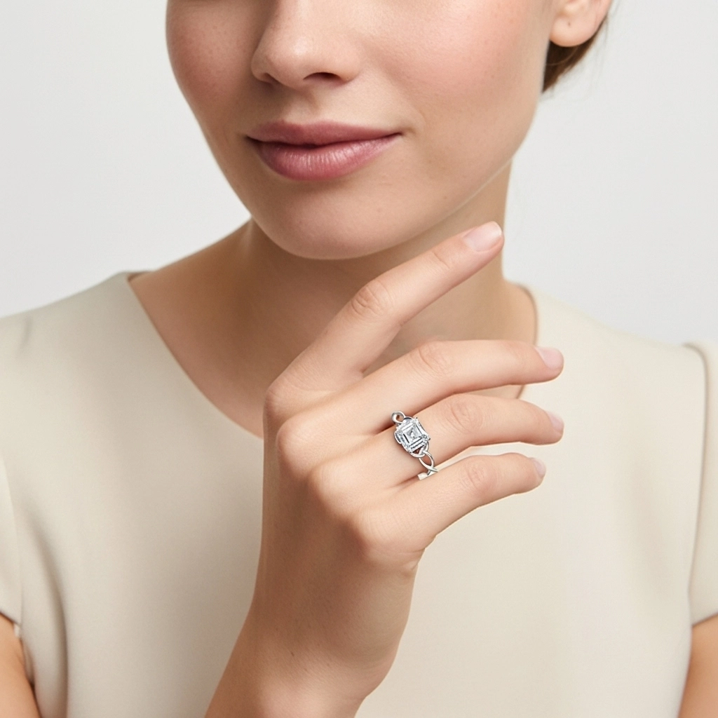 Noeud celtique Solitaire Bague de fiançailles 1.00ct Moissanite