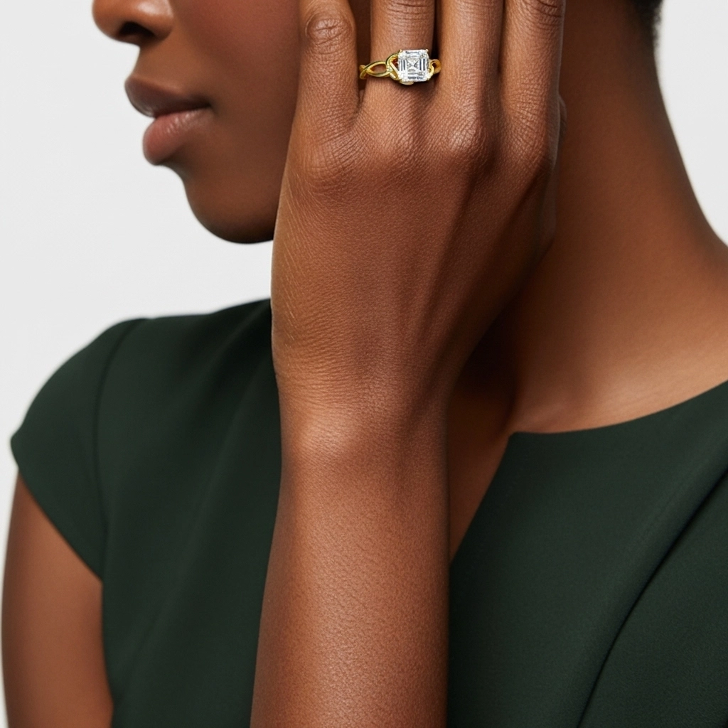 Celtic Knot Solitaire Engagement Ring 1.00ct Moissanite