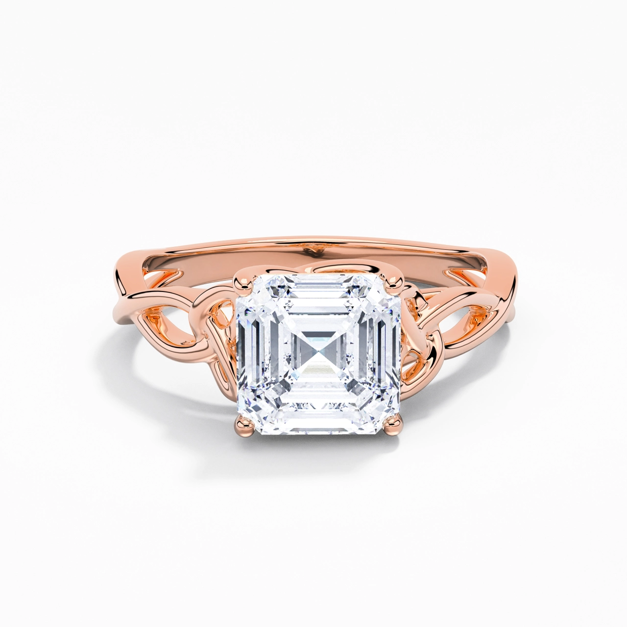 Celtic Knot Solitaire Engagement Ring 2.00ct Moissanite