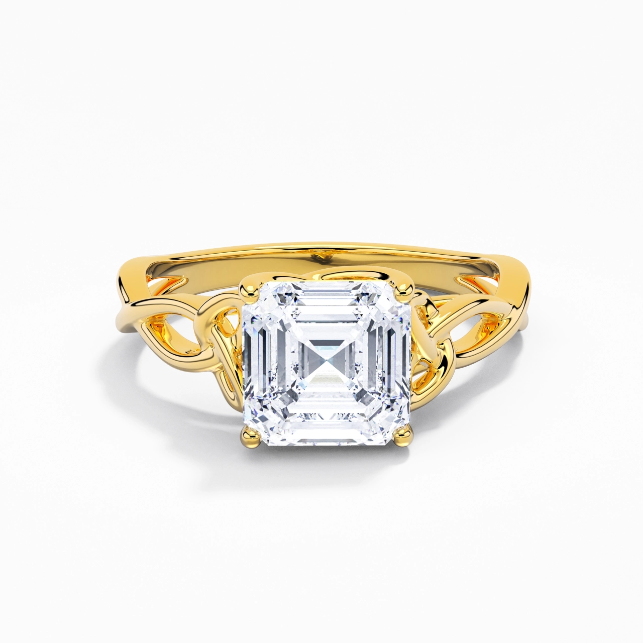 Celtic Knot Solitaire Engagement Ring 2.00ct Moissanite
