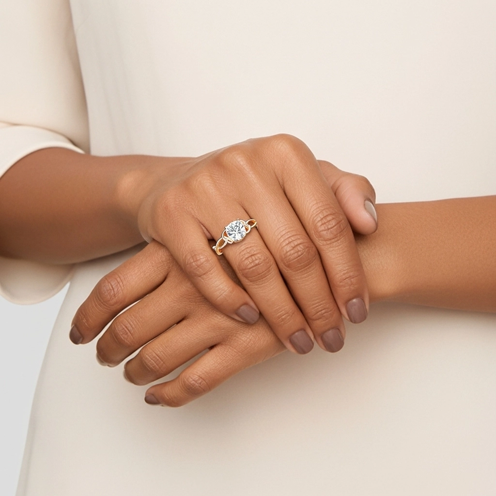 Celtic Knot Solitaire Engagement Ring 1.50ct Moissanite